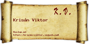 Krisán Viktor névjegykártya